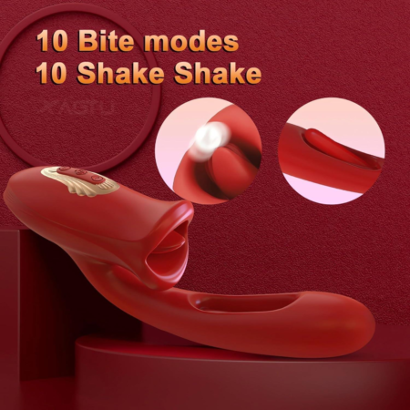 3 in 1 Mouth Toy Multiple Stimulations Biting Flapping Vibrator