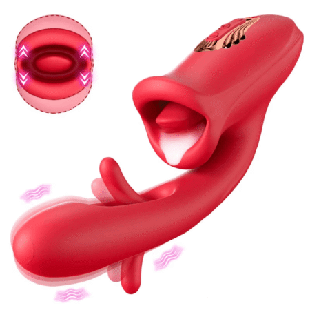 3 in 1 Mouth Toy Multiple Stimulations Biting Flapping Vibrator