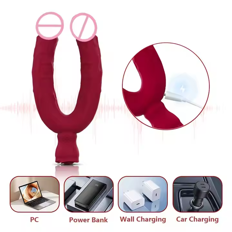 Double Ended Flexible Realistic Vibrating Dildo - Image 4