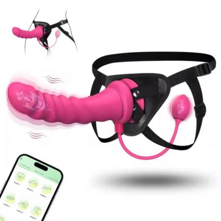 Lesbian Strap on Dildo Vibrator
