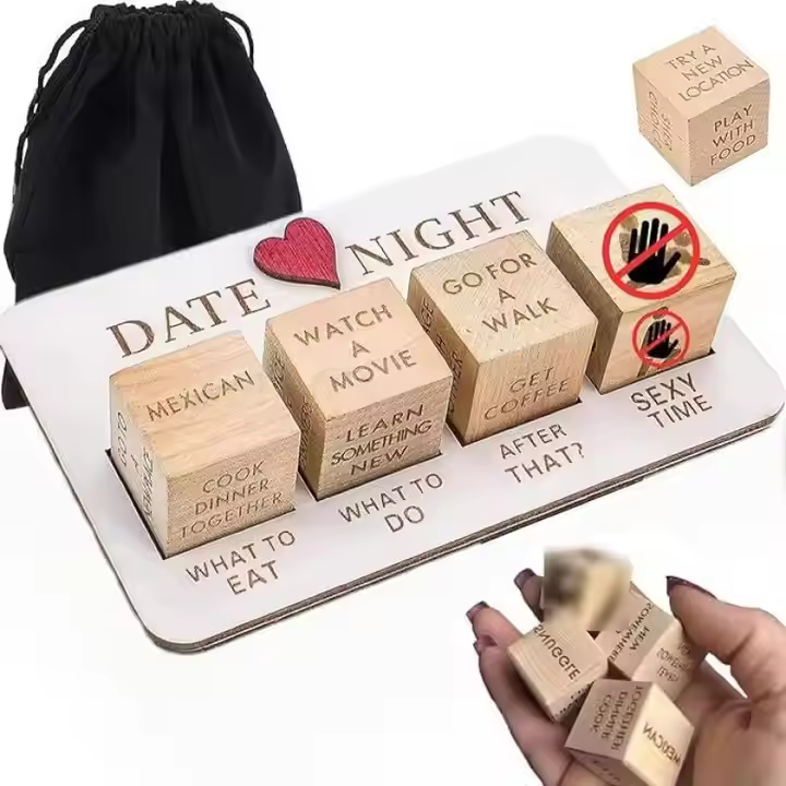 Wooden Dice Date Night Dice for Couples