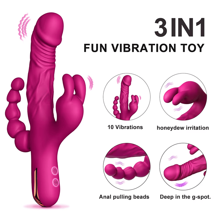 3 in 1 Dildo 10 modes Vibrator for Women - Image 3