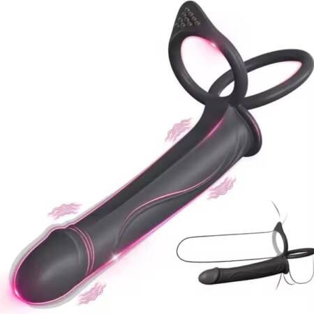 Men's Double Locking Sperm Ring Vibrating
