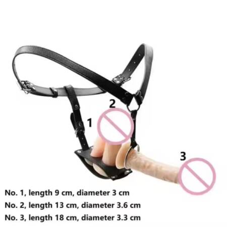 Leather Underwear Pants Butt Plug and Dildo Harness Chastity Belt
