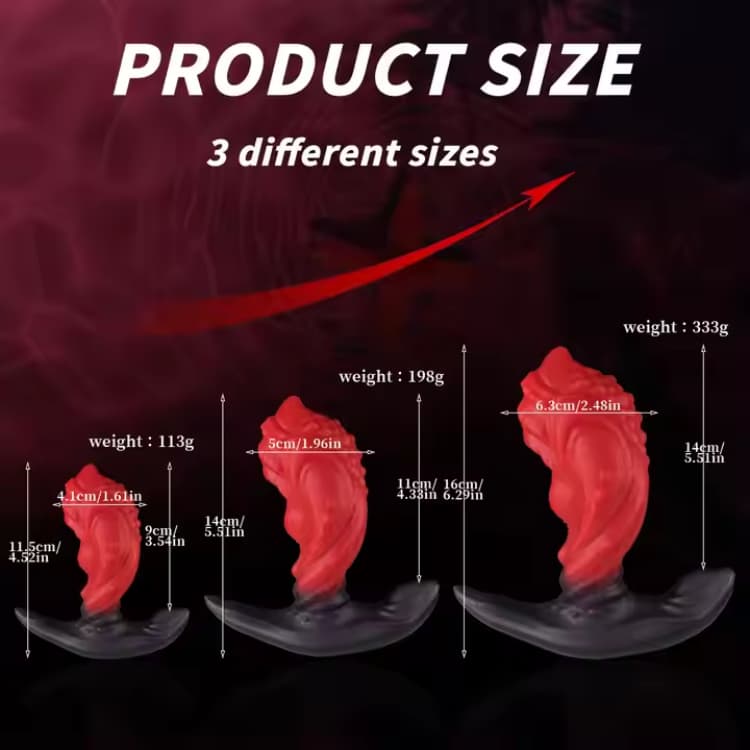3 SIZE Silicone Pellets Large Monster Dildo Butt Plug - Image 2