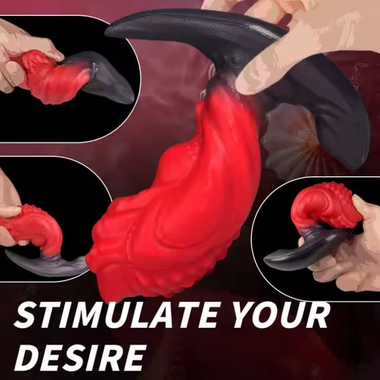 3 SIZE Silicone Pellets Large Monster Dildo Butt Plug - Image 3