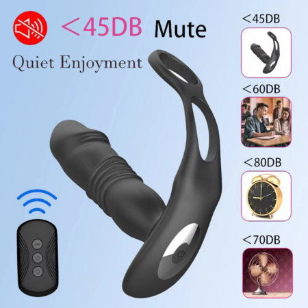 Remote control thrusting prostate massager