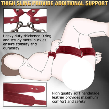 Sex Bondage Thigh Sling Leather Harness Neck Thigh Chest Restraints