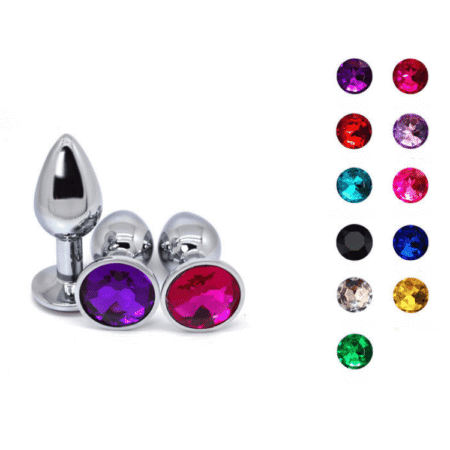Unisex Metal Anal Plug with Diamond Stainless Steel
