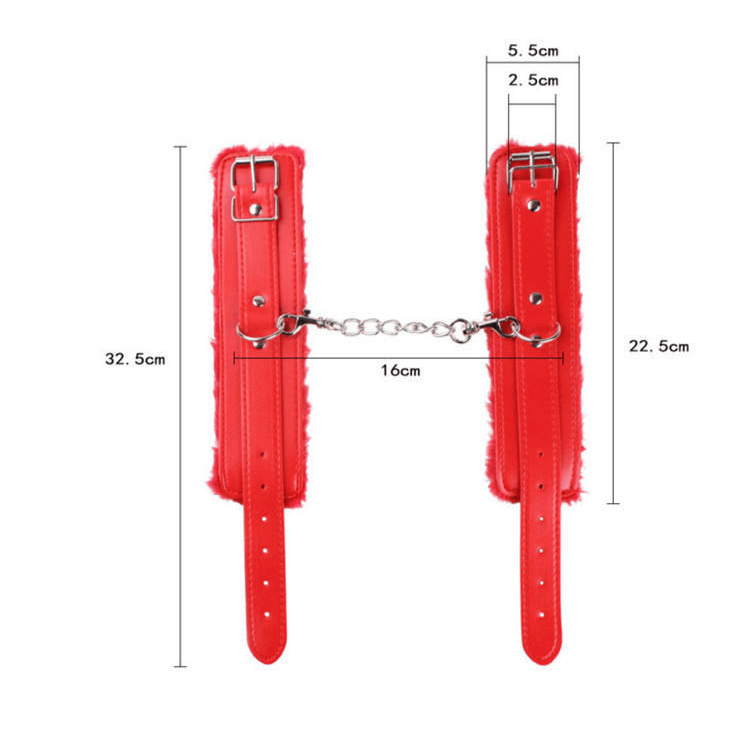 Adjustable PU Leather Plush Handcuff Ankle Cuff - Image 5