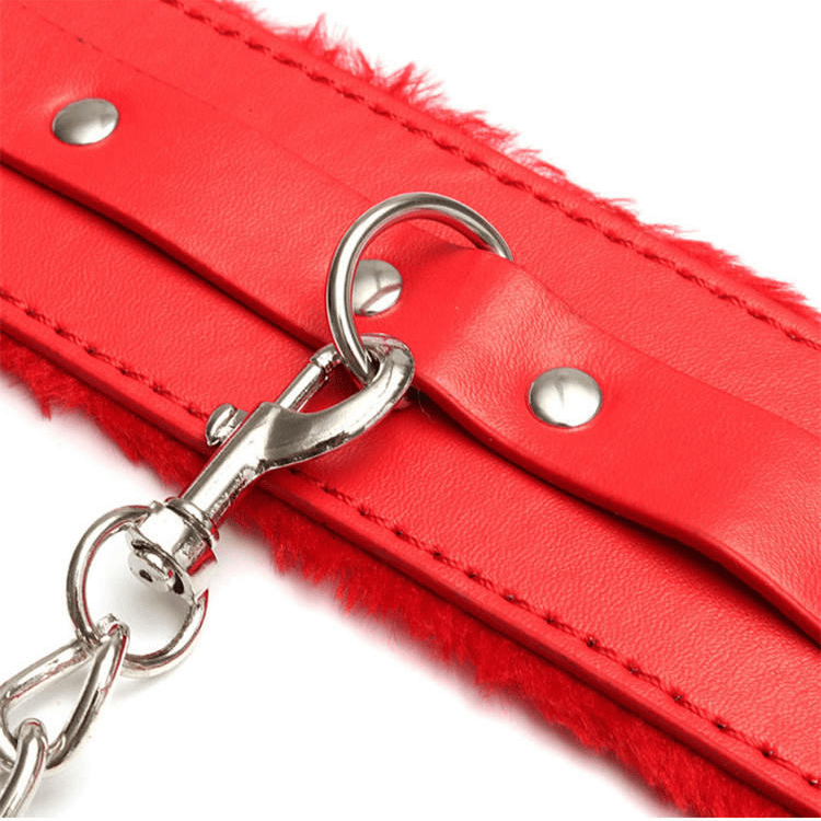 Adjustable PU Leather Plush Handcuff Ankle Cuff - Image 3