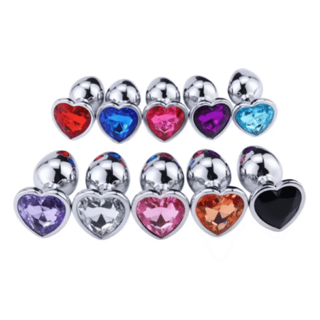 Mini Heart-Shape Stainless Steel Crystal Anal Plug
