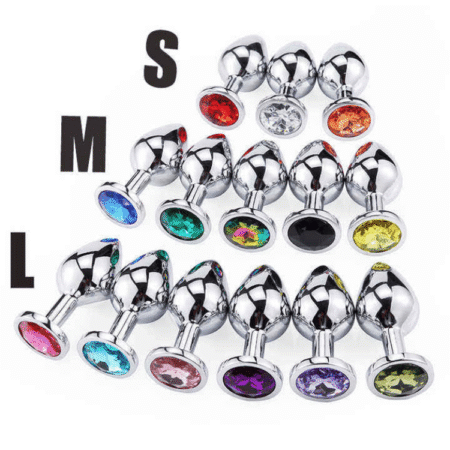 Unisex Metal Anal Plug with Diamond Stainless Steel