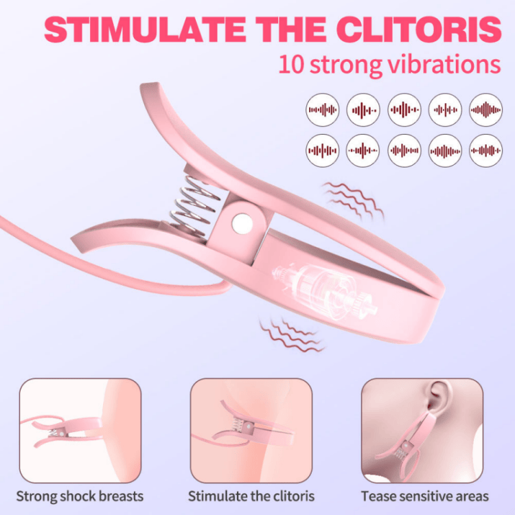 Nipple Clitoral Stimulation Breast Clips Clamp Vibrator for Women - Image 3
