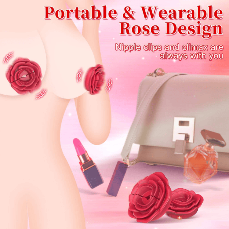 Gelances Rose Nipple Clamps Vibrator Sex Toys - Image 3
