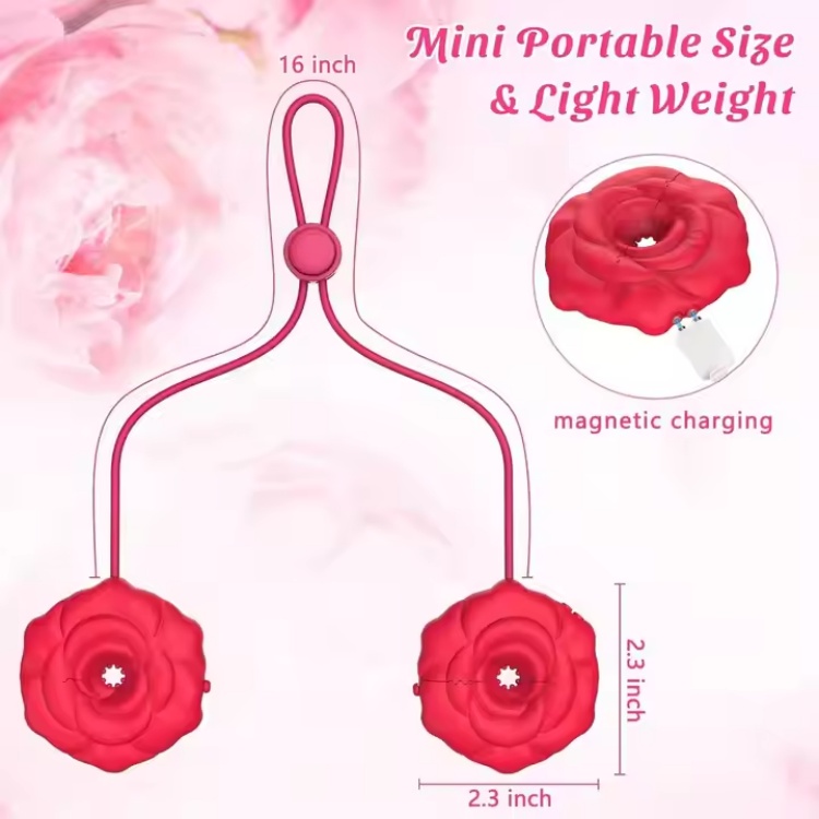 APP Controlled Nipple Clamp Nipple Rose Vibrator - Image 3