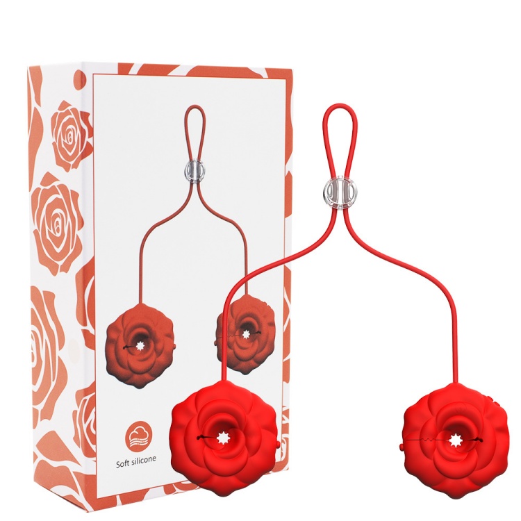 APP Controlled Nipple Clamp Nipple Rose Vibrator - Image 4