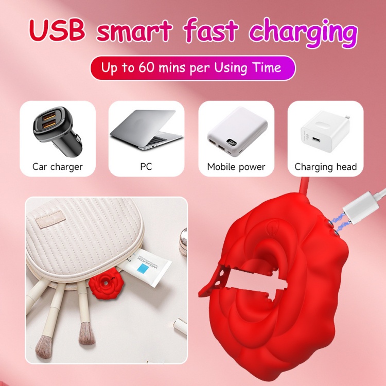 APP Controlled Nipple Clamp Nipple Rose Vibrator - Image 5